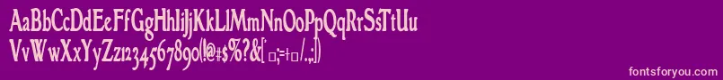 GranthamcondensedBold-Schriftart – Rosa Schriften auf violettem Hintergrund