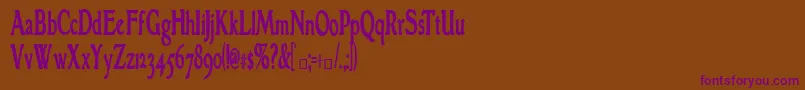 GranthamcondensedBold Font – Purple Fonts on Brown Background