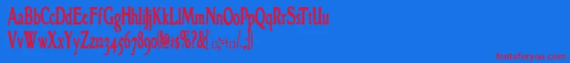 GranthamcondensedBold Font – Red Fonts on Blue Background