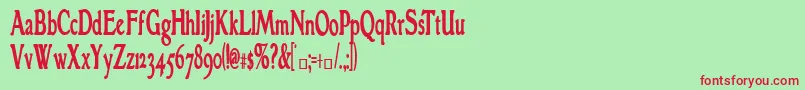GranthamcondensedBold Font – Red Fonts on Green Background