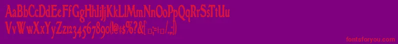 GranthamcondensedBold Font – Red Fonts on Purple Background