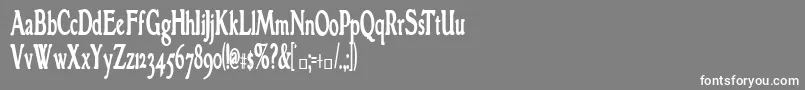 GranthamcondensedBold-fontti – valkoiset fontit harmaalla taustalla
