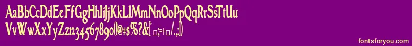 フォントGranthamcondensedBold – 紫の背景に黄色のフォント