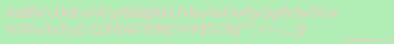 UrwimperialtmedextnarOblique Font – Pink Fonts on Green Background