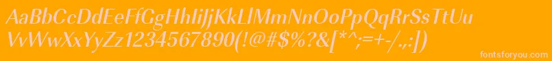 UrwimperialtmedextnarOblique Font – Pink Fonts on Orange Background