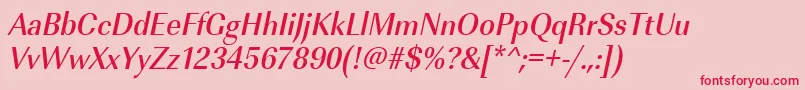 UrwimperialtmedextnarOblique-Schriftart – Rote Schriften auf rosa Hintergrund