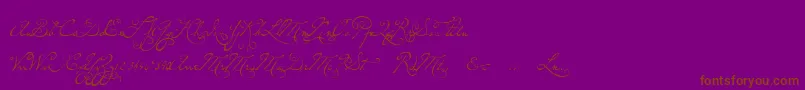 P22dearestswash-Schriftart – Braune Schriften auf violettem Hintergrund