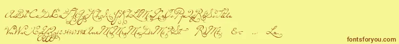 P22dearestswash-Schriftart – Braune Schriften auf gelbem Hintergrund