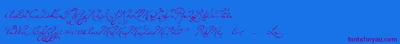 P22dearestswash Font – Purple Fonts on Blue Background