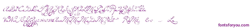 P22dearestswash-Schriftart – Violette Schriften auf weißem Hintergrund