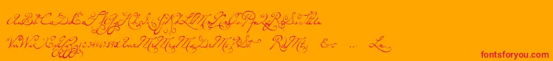 P22dearestswash Font – Red Fonts on Orange Background