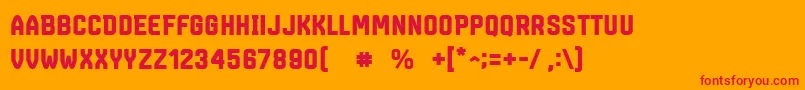 MarsmonsterdemoBlack-Schriftart – Rote Schriften auf orangefarbenem Hintergrund