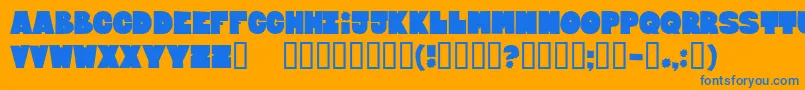 Bloxeb Font – Blue Fonts on Orange Background