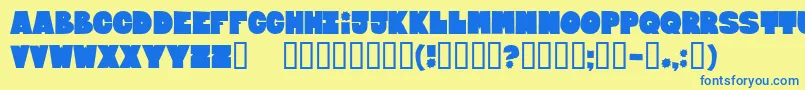 Bloxeb Font – Blue Fonts on Yellow Background