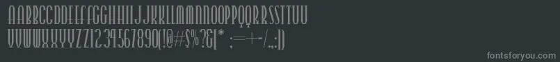 Pointswestnf-fontti – harmaat kirjasimet mustalla taustalla