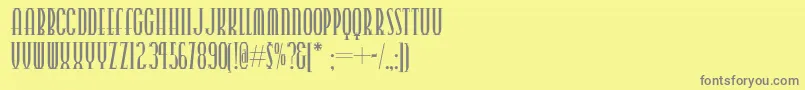 フォントPointswestnf – 黄色の背景に灰色の文字