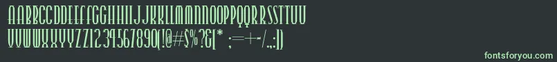 フォントPointswestnf – 黒い背景に緑の文字