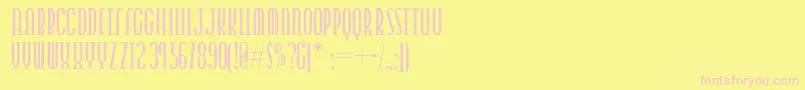 Pointswestnf-fontti – vaaleanpunaiset fontit keltaisella taustalla