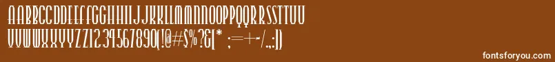 フォントPointswestnf – 茶色の背景に白い文字