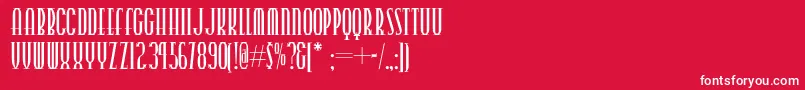 Czcionka Pointswestnf – białe czcionki na czerwonym tle