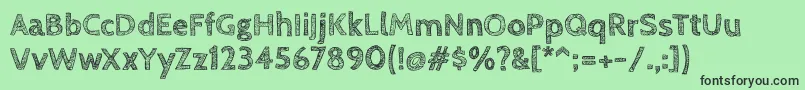 CabinsketchBold-Schriftart – Schwarze Schriften auf grünem Hintergrund