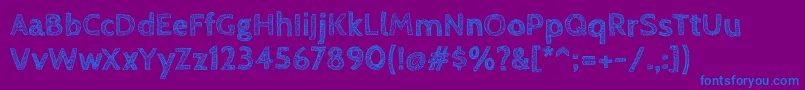 フォントCabinsketchBold – 紫色の背景に青い文字