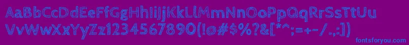 CabinsketchBold-Schriftart – Blaue Schriften auf violettem Hintergrund