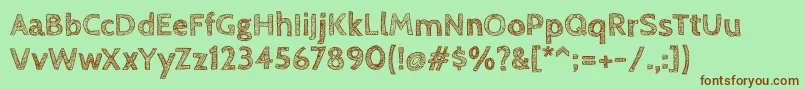 CabinsketchBold Font – Brown Fonts on Green Background