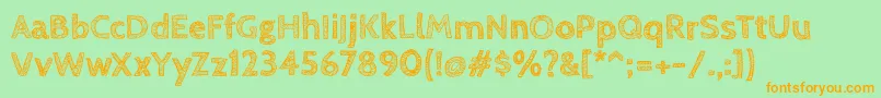 CabinsketchBold Font – Orange Fonts on Green Background