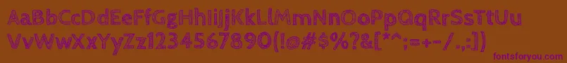 CabinsketchBold Font – Purple Fonts on Brown Background