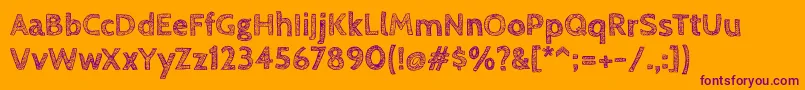 CabinsketchBold Font – Purple Fonts on Orange Background