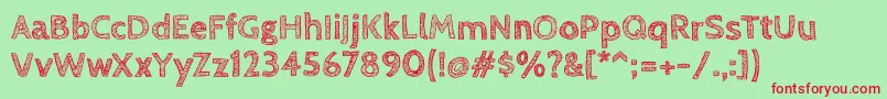 CabinsketchBold Font – Red Fonts on Green Background