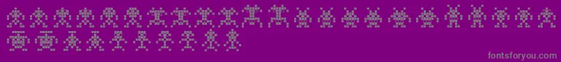 Fonte BinarysoldiersIi – fontes cinzas em um fundo violeta