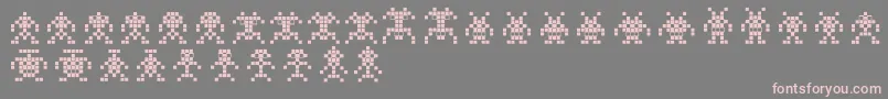 BinarysoldiersIi-Schriftart – Rosa Schriften auf grauem Hintergrund