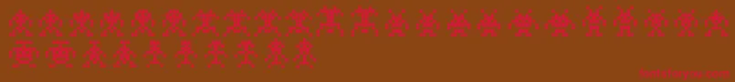 BinarysoldiersIi Font – Red Fonts on Brown Background