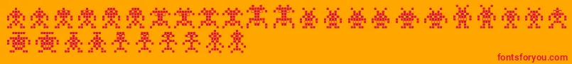 BinarysoldiersIi Font – Red Fonts on Orange Background