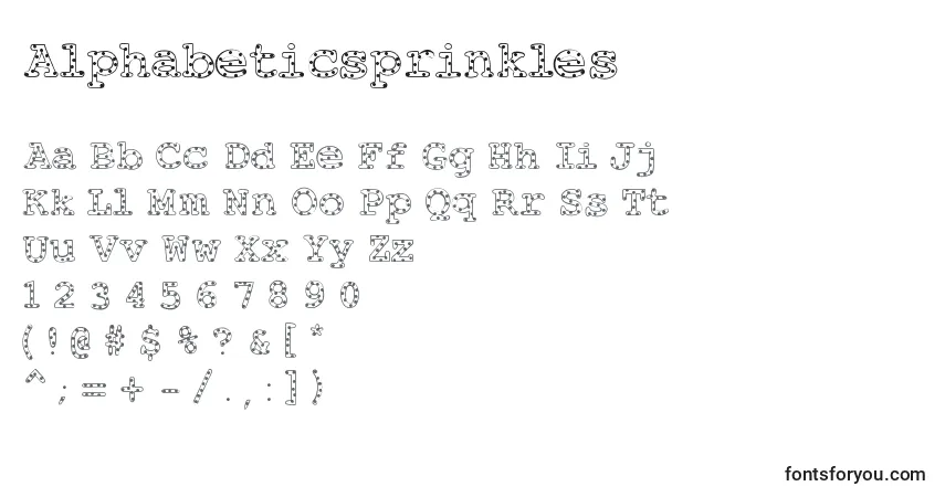 Шрифт Alphabeticsprinkles – алфавит, цифры, специальные символы