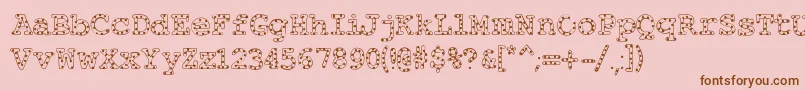 Fonte Alphabeticsprinkles – fontes marrons em um fundo rosa