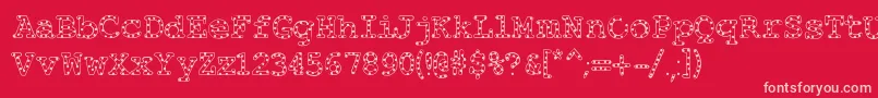 Alphabeticsprinkles-fontti – vaaleanpunaiset fontit punaisella taustalla