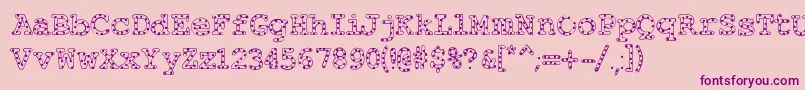 Fonte Alphabeticsprinkles – fontes roxas em um fundo rosa