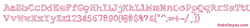 Alphabeticsprinkles Font – Red Fonts on White Background