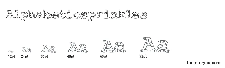 Размеры шрифта Alphabeticsprinkles