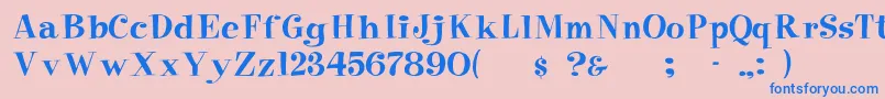 Pixiefont Font – Blue Fonts on Pink Background