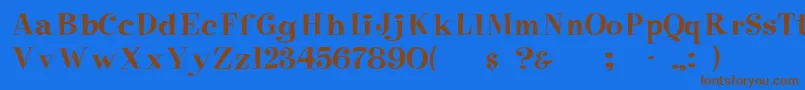 Czcionka Pixiefont – brązowe czcionki na niebieskim tle