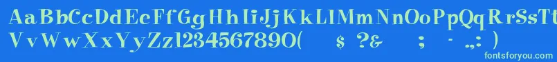 Pixiefont Font – Green Fonts on Blue Background