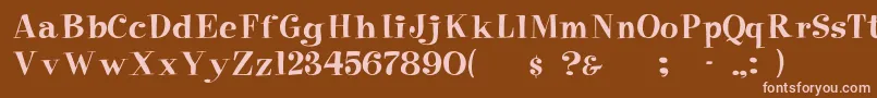 Weitere Informationen zur Pixiefont-Schriftart Pixiefont-Schriftart – Rosa Schriften auf braunem Hintergrund