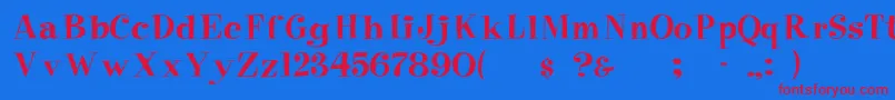 Pixiefont Font – Red Fonts on Blue Background