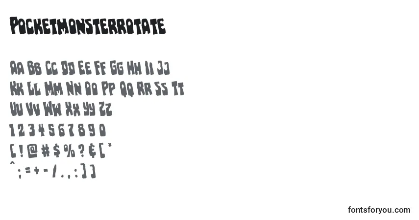 Шрифт Pocketmonsterrotate – алфавит, цифры, специальные символы