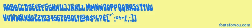Czcionka Pocketmonsterrotate – niebieskie czcionki na żółtym tle
