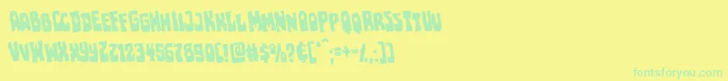 Pocketmonsterrotate Font – Green Fonts on Yellow Background